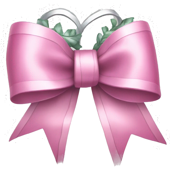 Pink silver wreath bow emoji