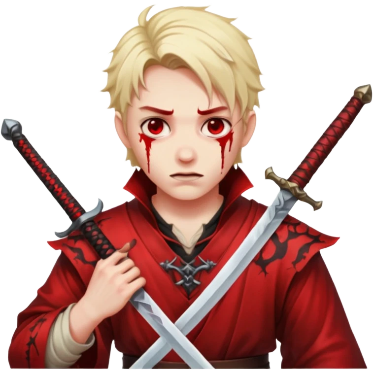 Demon slayer dying with a sword emoji