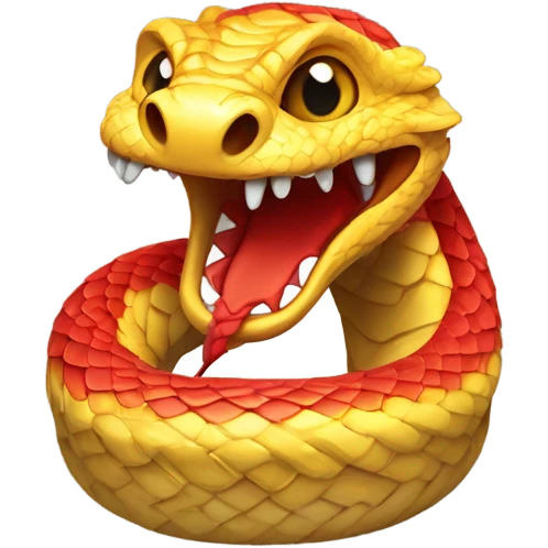 yellow snake good luck to the red dragon emoji