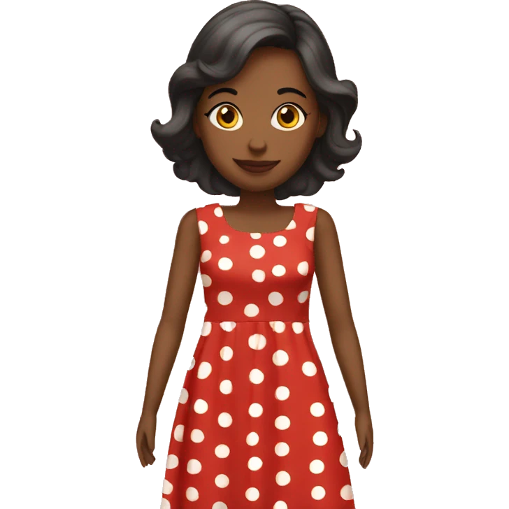 red polka dress emoji