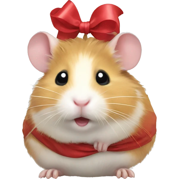 Hamster with a bow emoji
