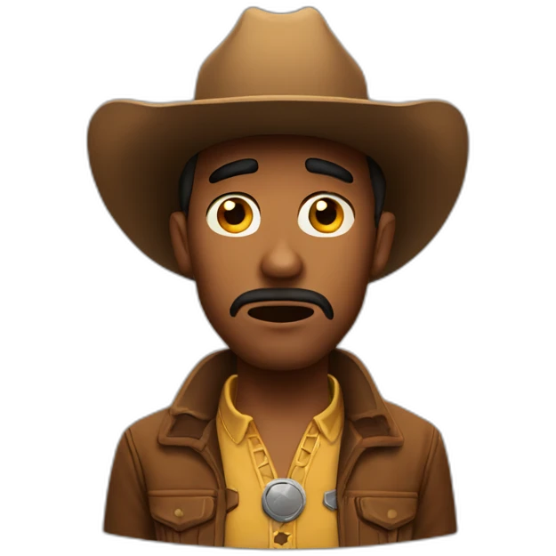 confused cowboy emoji