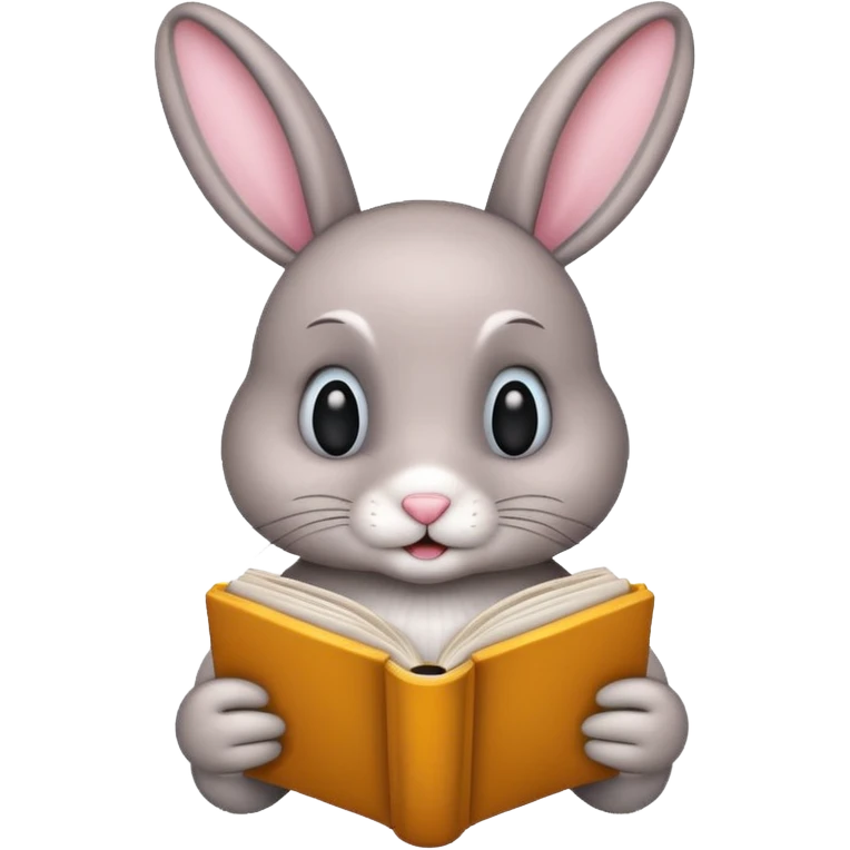 bunny reading book emoji
