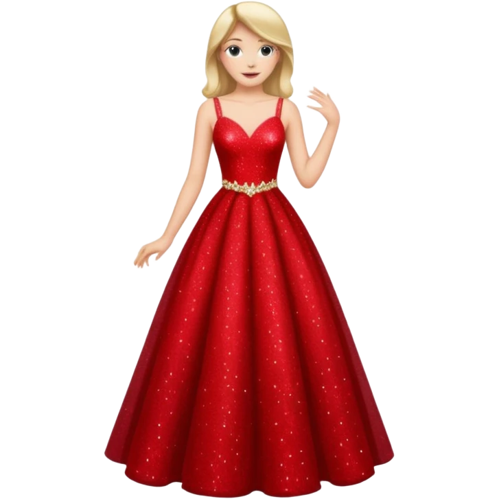 Red long sparkly prom dress emoji