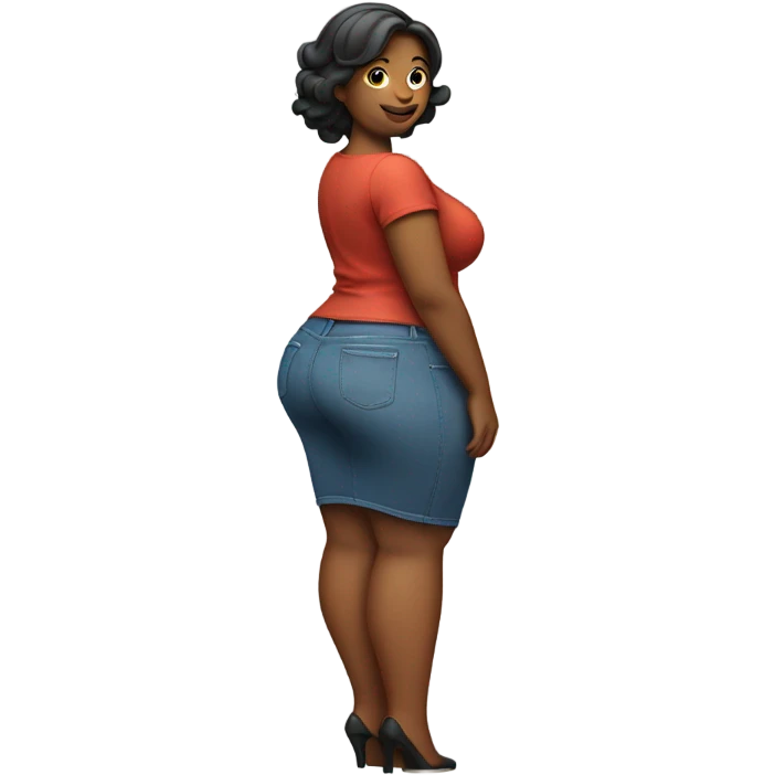 Woman with large caboose emoji