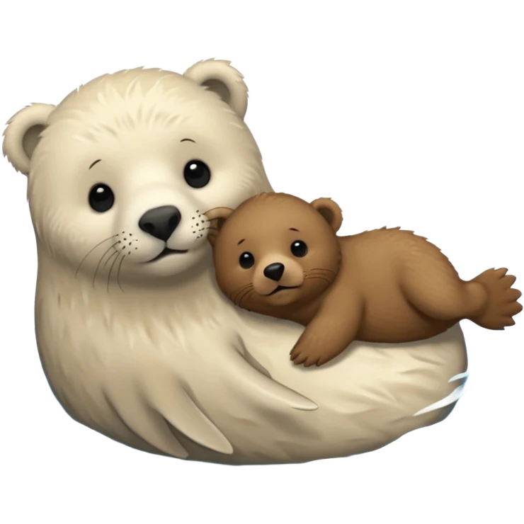 white seal and brown bear emoji