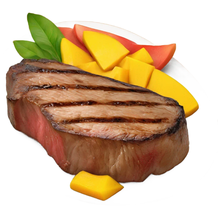 Steak with mango  emoji