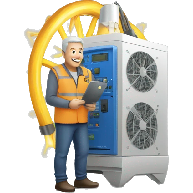Electricity generator with man  emoji