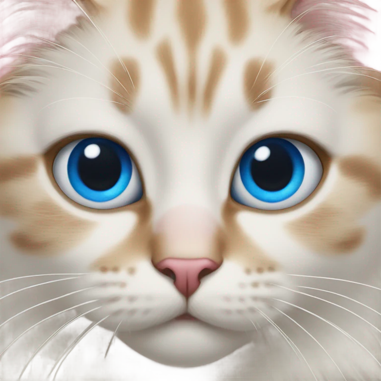 A cat with one blue eye and one pink eye emoji