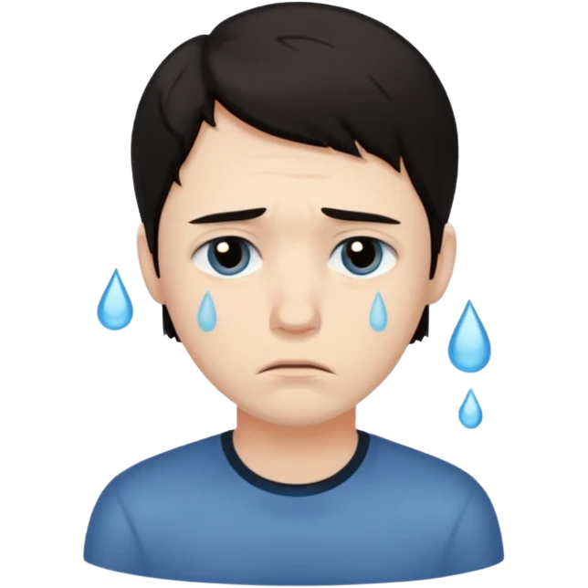 Sad man: dark hair emoji