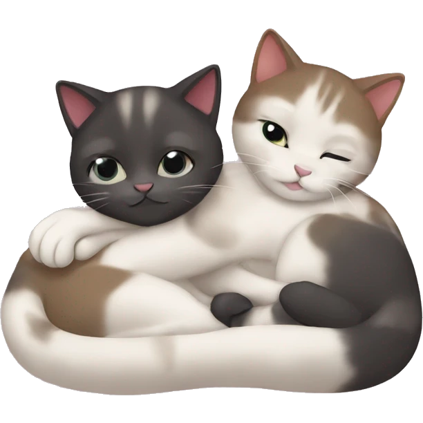 cuddling cats emoji