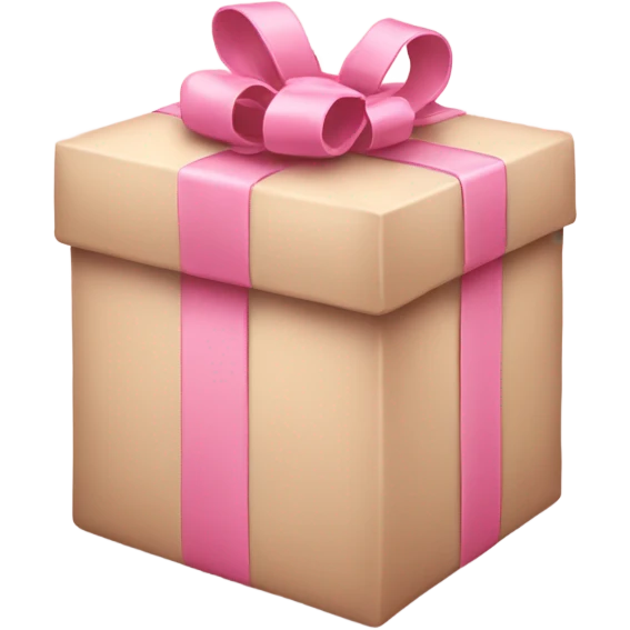 Pink and beige present emoji