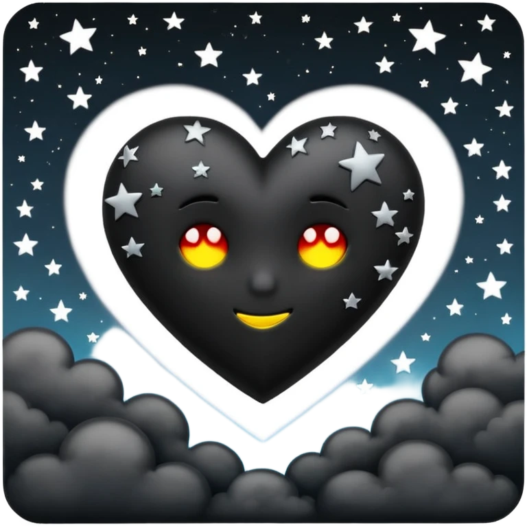 emo heart with stars and dark clouds emoji