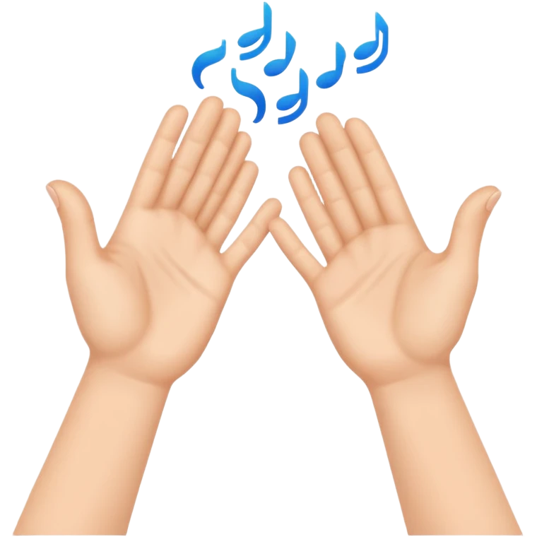 Side view of two human hands clapping together, realistic lighting, high detail emoji