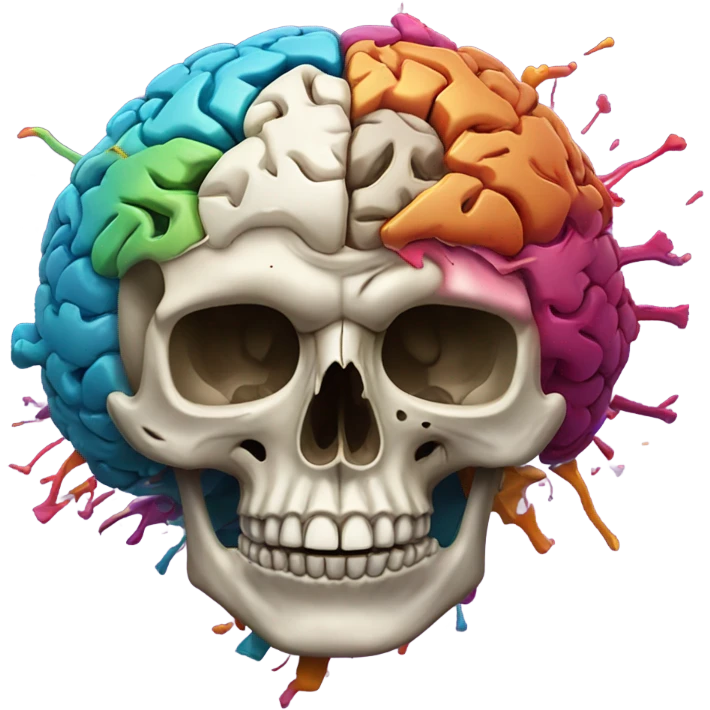 A skull with an exploding brain  emoji