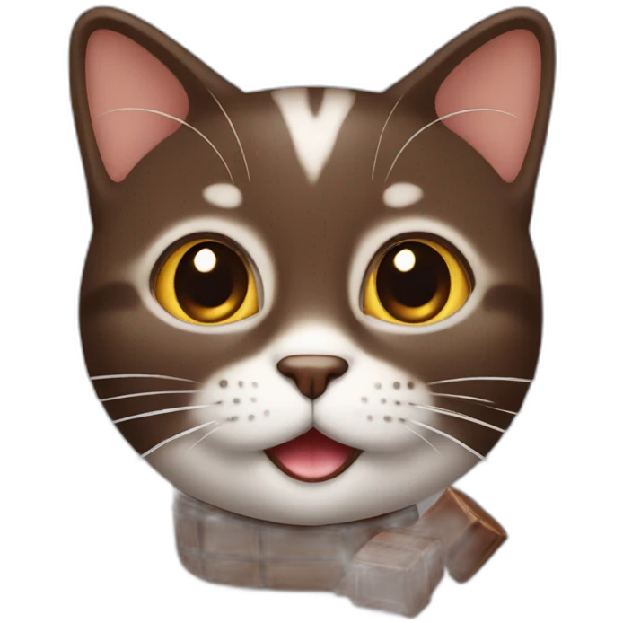 Un chat avec du chocolat emoji