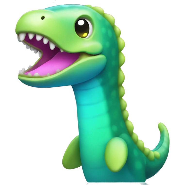 Kawaii neon plesiosaur emoji