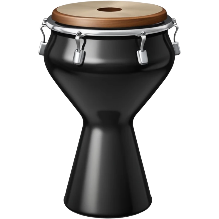 Siyah gümüş kenarlı darbuka emoji
