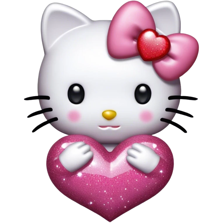 Hello kitty glitter heart emoji