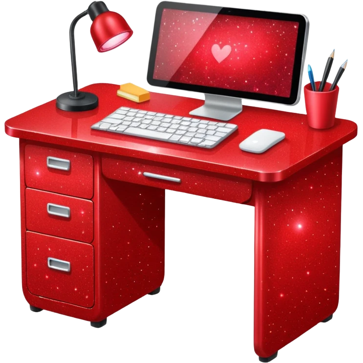 red glitter desk emoji