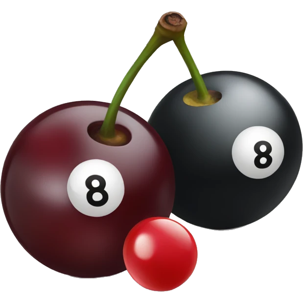 Two 8 ball cherries emoji