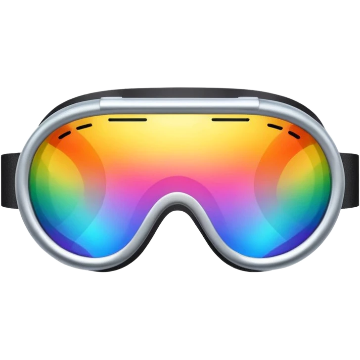 silver simulation rainbow visor goggles  emoji