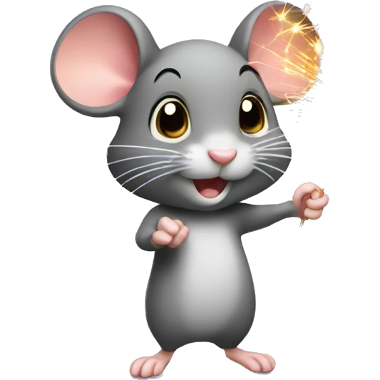 Mouse with sparkler in hands emoji