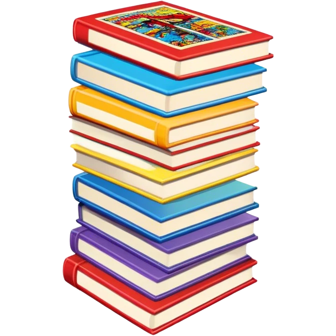 a vertical stack of comic books emoji