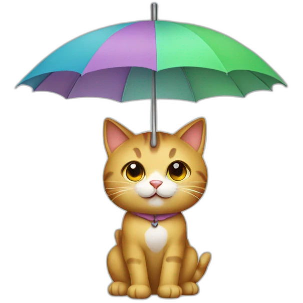 cat with umbrella emoji