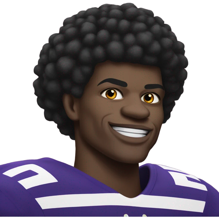 Lamar Jackson with a clown nose and jersey emoji