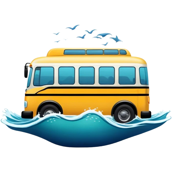 Bus in the ocean  emoji