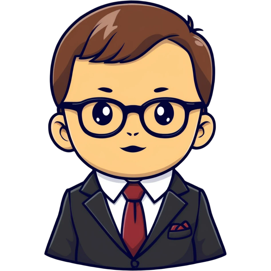 boss baby character, cartoonish sticker style emoji