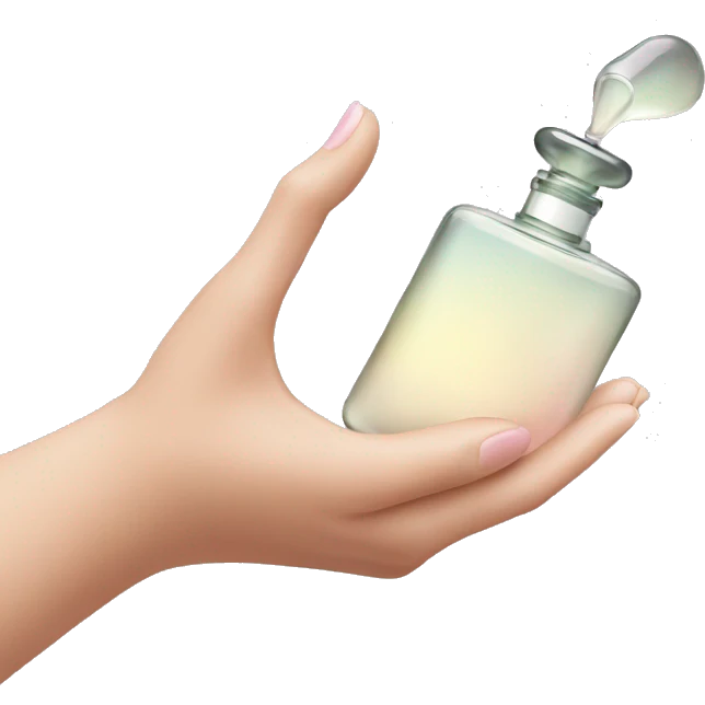 Hand holding perfume bottle emoji