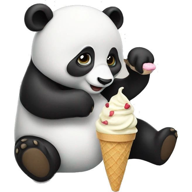 Panda eating ice cream emoji
