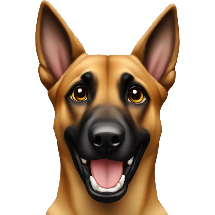 malinois say hello with hand emoji