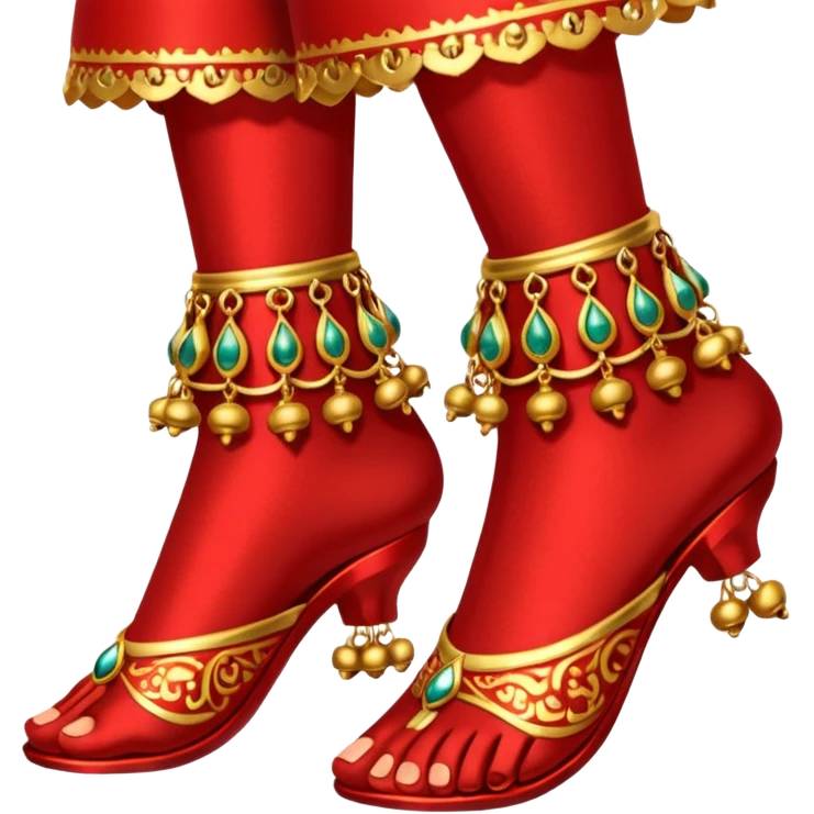 Ghunghroo on feet red and gold small  emoji