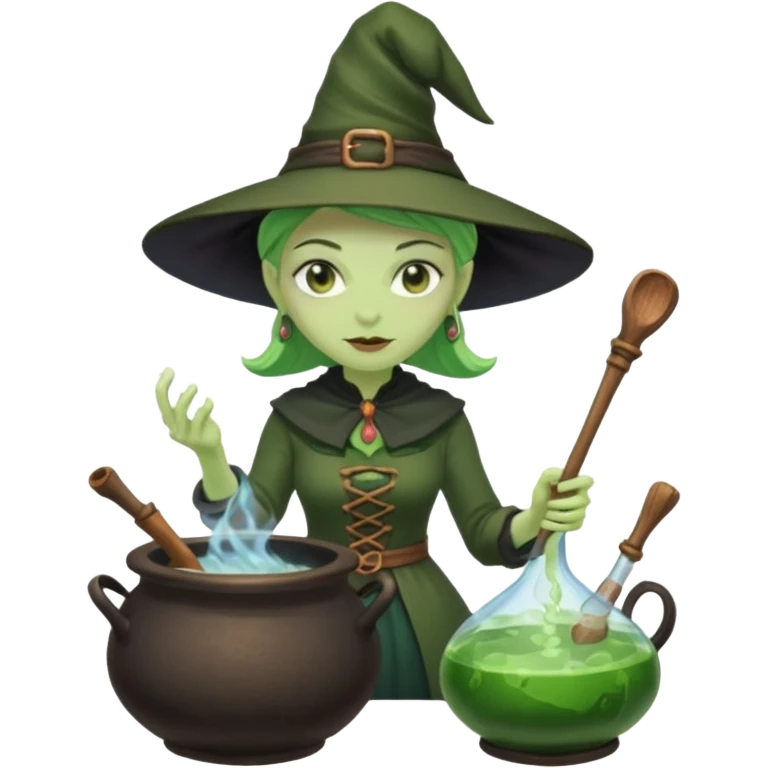 green witch cooking potion emoji