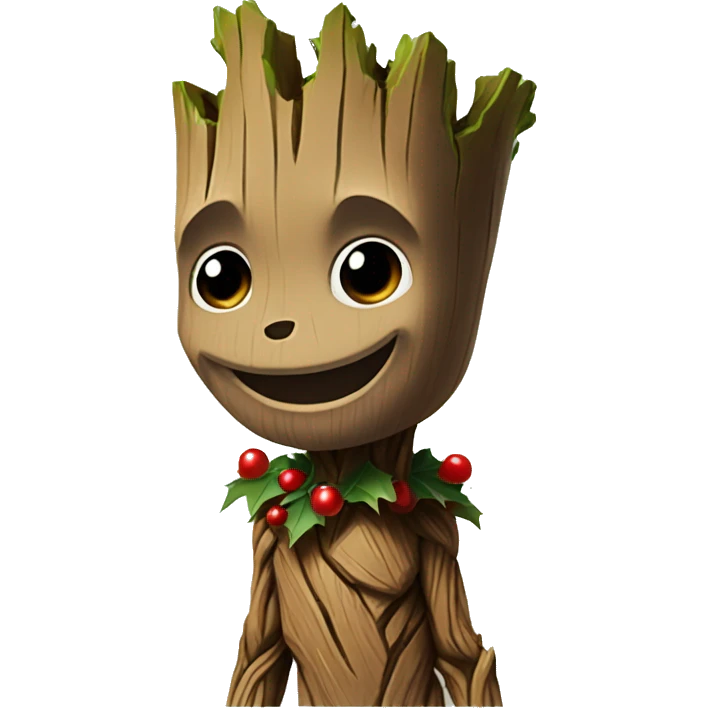 Groot with santa hat emoji