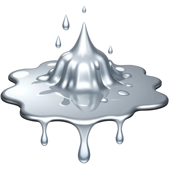 a puddle of white and silver liquid dripping emoji