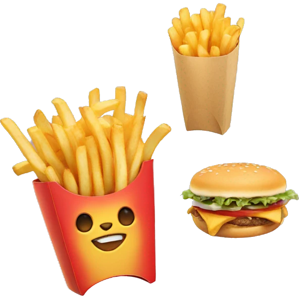 cat, car, fries emoji