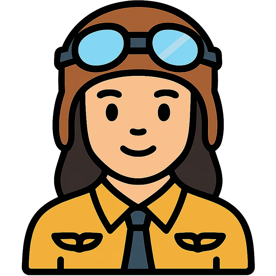 Female pilot with aviator goggles emoji