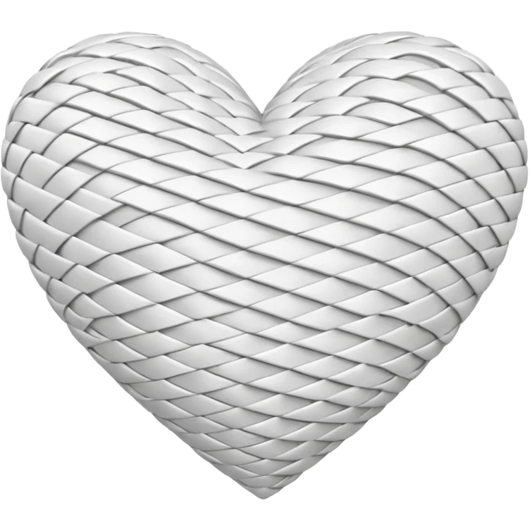 white heart with a woven texture emoji