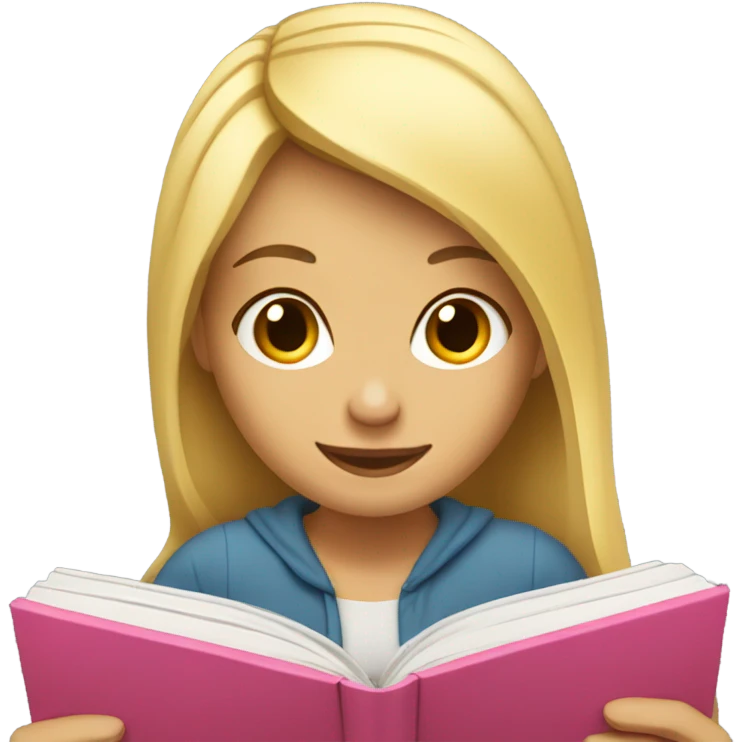 Blonde girl reading book emoji