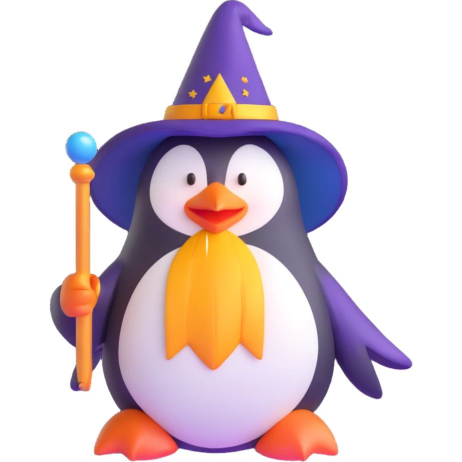 penguin wizard emoji