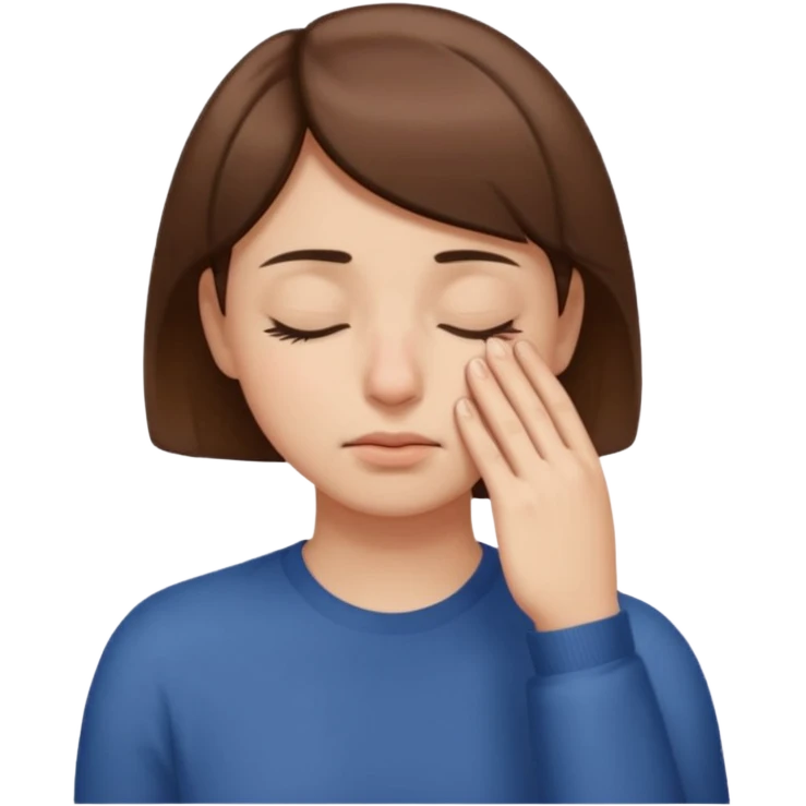 Pinching bridge of nose with eyes closed emoji