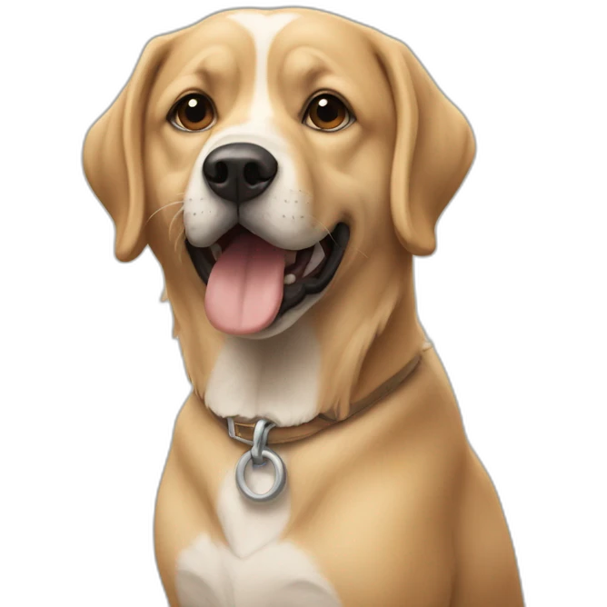 Chien embrasse un mec emoji