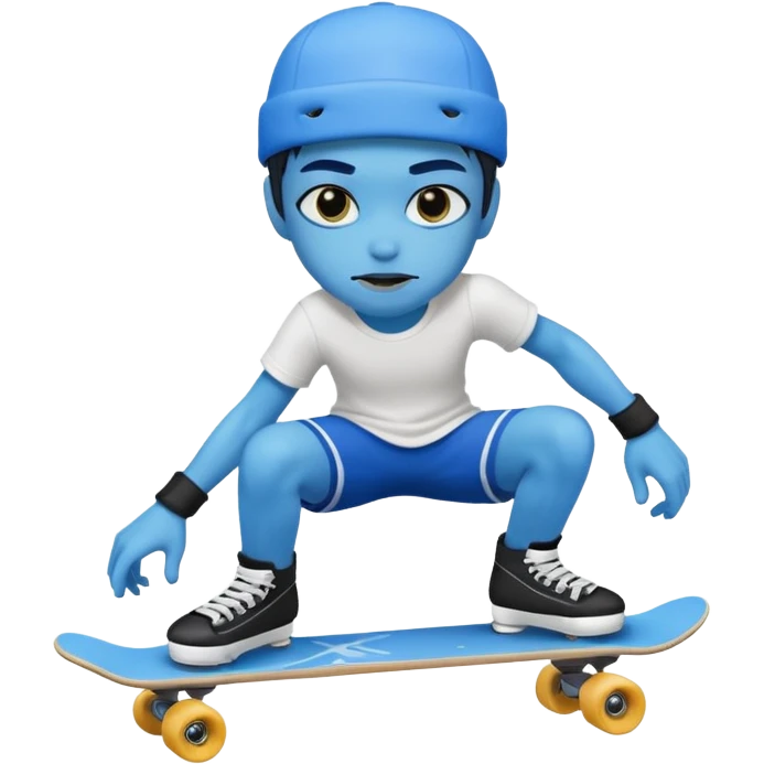 Skater with blue emoji
