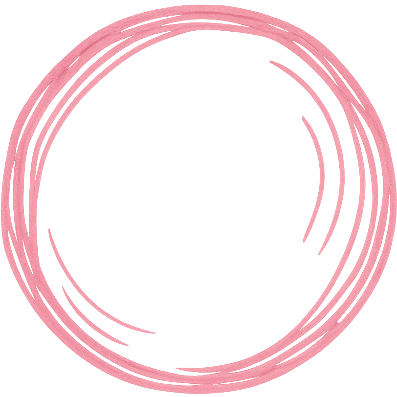hand-drawn pink circle with sketchy lines emoji