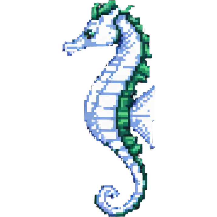 White seahorse, ocean creature emoji