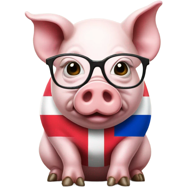 Pig with glasses and Serbian flag emoji
